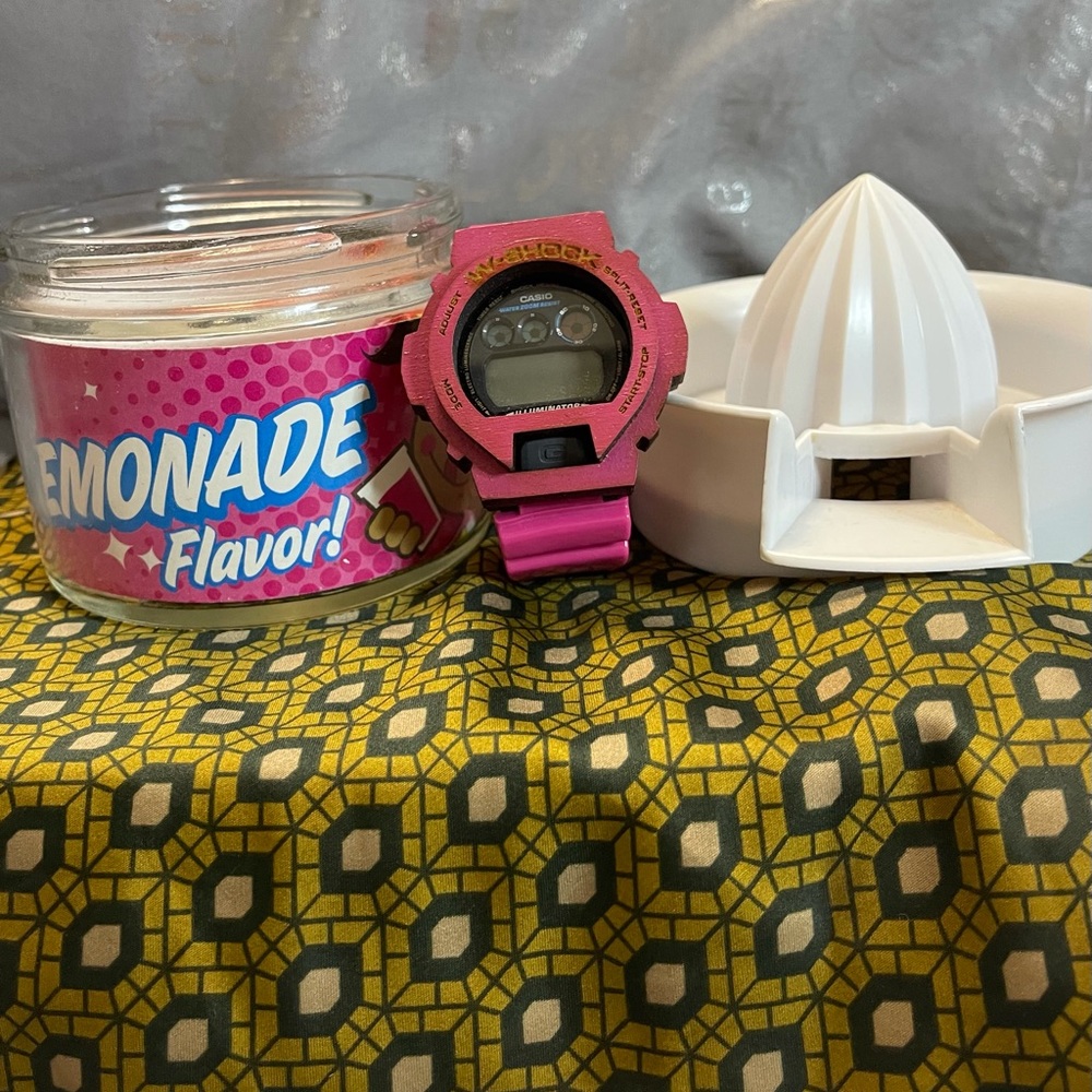 Casio Wood Shock G-Shock Watch (DW6900 Pink Kool-Aid Juicer Jar)